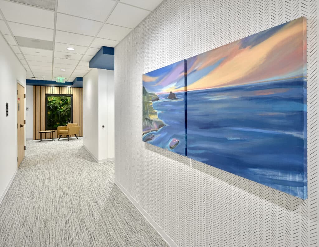 Image of a decorated hallway at a Rogers Behavioral facility